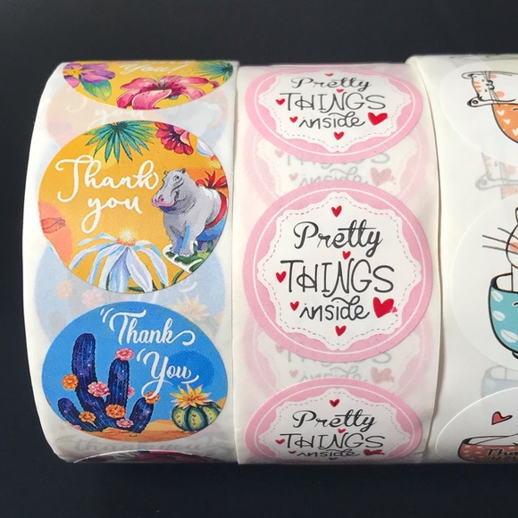 1500 thank you stickers (3) rolls size 1” - Picture 2 of 4